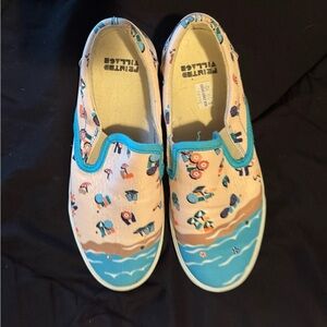 Beach colored shoes.